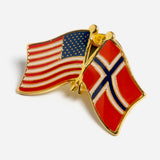 Norway and United States Friendship Flag Lapel Pin