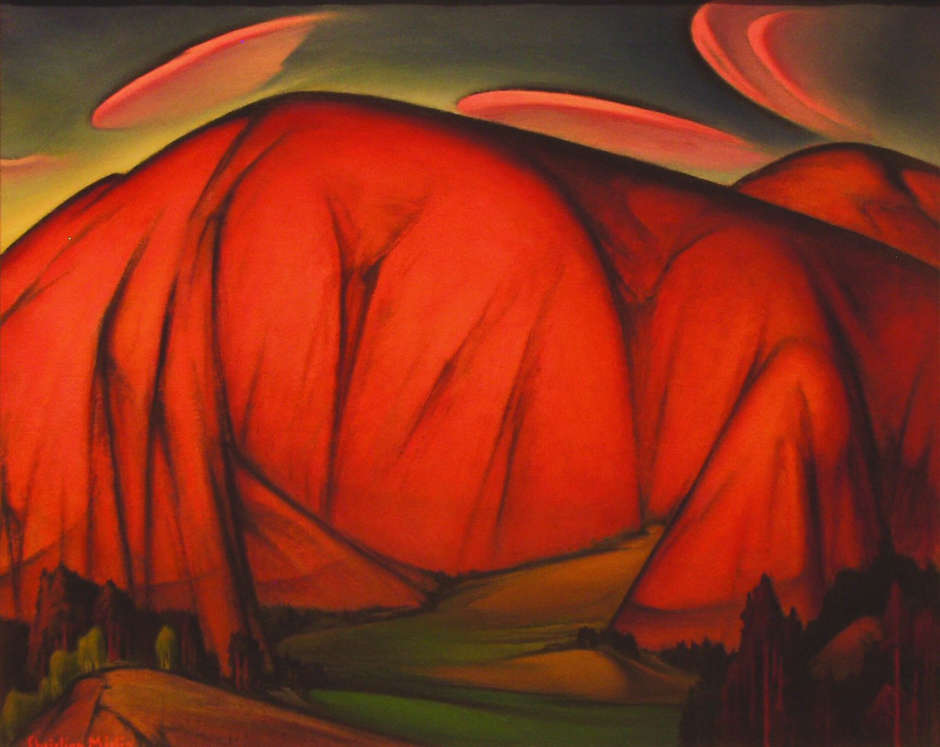 Giclée Print from Vesterheim's Collections - Red Mountain by Christian Midjo 20" x 25"