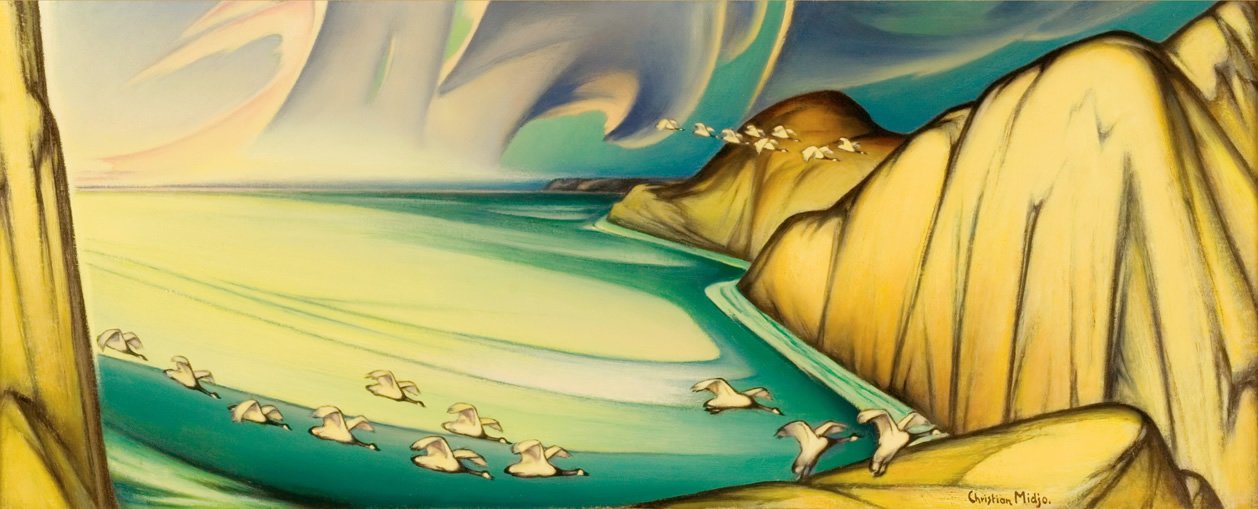 Giclée Print from Vesterheim's Collections - Shelter Cove by Christian Midjo 20" x 49"