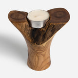 Y-Shaped Wooden Tea Candle Holder