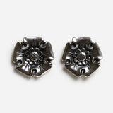 Flower Oxidized Silver Earrings by Sylvsmidja