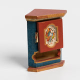 Miniature Corner Cupboard with Rosemaling by Norma Wangsness