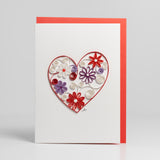 Red Flower Heart Card by Iconic Quiling