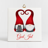 Gnome Couple with Heart Hats Trivet