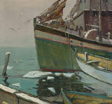 Giclée Print from Vesterheim's Collections - Tied Up Near Coney Island by Finn Nord 20" x 21"