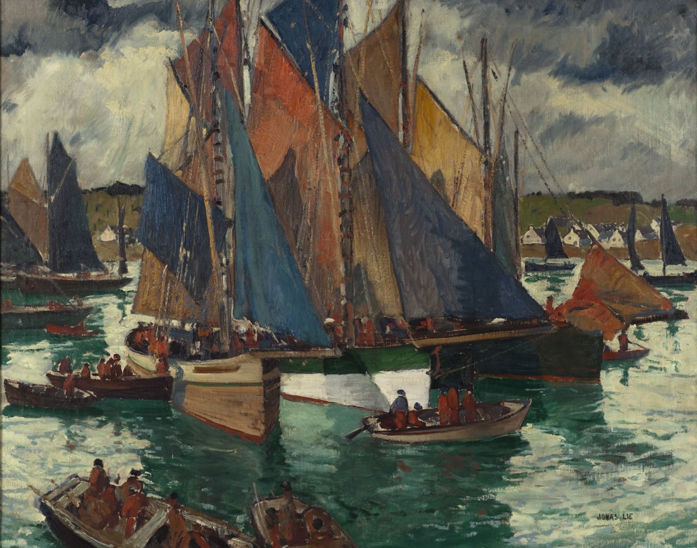 Giclée Print from Vesterheim's Collections - Anchored at Concarneau by Jonas Lie 20" x 25"