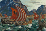 Giclée Print from Vesterheim's Collections - Viking Ship by Jonas Lie 20" x 30"