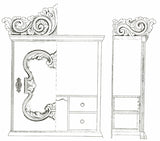 Amrud Acanthus Carving Pattern #27- Hengskap (Wall Cabinet) Default Title