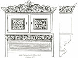 Amrud Acanthus Carving Pattern #75-  Wall Cabinet with Plate Shelf Default Title