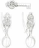 Amrud Acanthus Carving Pattern #90- Storre Skjeer og Nokk (Key, 2 Spoons) Default Title