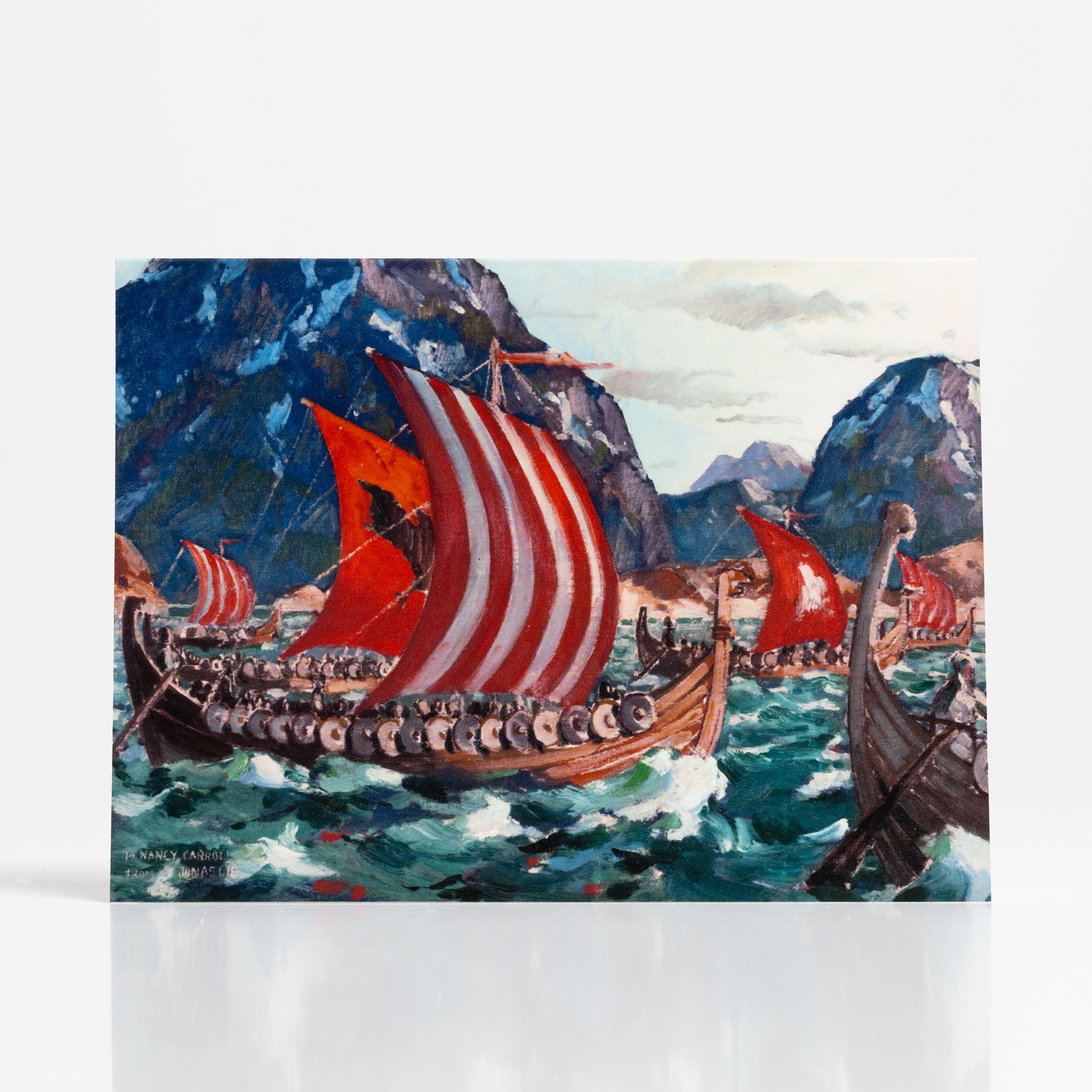 Viking Ship by Jonas Lie – Vesterheim Collection Card