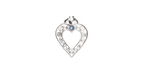 Heart Turtle Dove Brooch with Stone  by Sylvsmidja