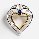 Heart Brooch or Pendant with Stone by Sylvsmidja