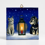 Cat & Dog with Lantern Trivet